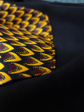 Load image into Gallery viewer, African print hoodie in black and yellow 
