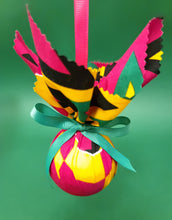 Load image into Gallery viewer, African Print Bauble with Ribbon Finish
