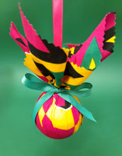 Load image into Gallery viewer, African Print Bauble with Ribbon Finish