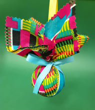 Load image into Gallery viewer, African Print Bauble with Ribbon Finish