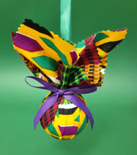 Load image into Gallery viewer, African Print Bauble with Ribbon Finish