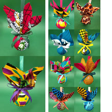 Load image into Gallery viewer, African Print Bauble with Ribbon Finish