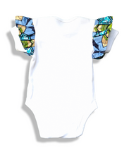 Load image into Gallery viewer, Baby Romper Set with Detachable Skirt (Gold Shimmer African Print)
