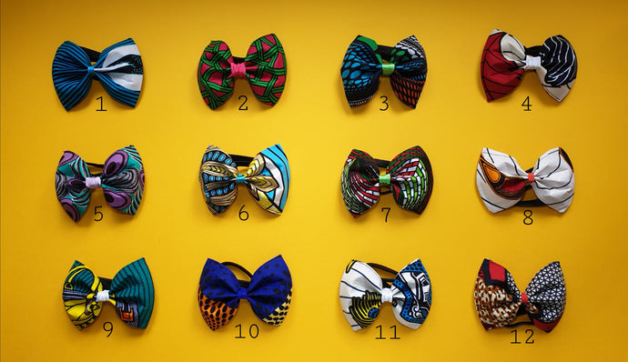 African Print Hair Bow, 12 print patterns available 