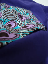 Load image into Gallery viewer, African print hoodie, purple, turquoise, children&#39;s, unisex
