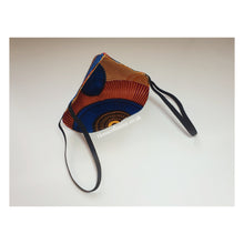 Load image into Gallery viewer, blue light orange and yellow 3d african print face mask double sided (inside)
